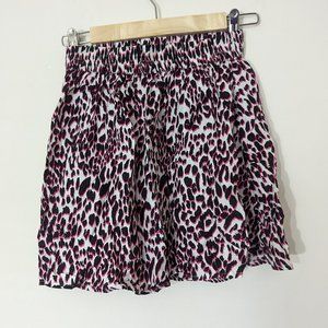 Leopard Print White & Pink 'Fluffy' Skater Skirt H&M size 4